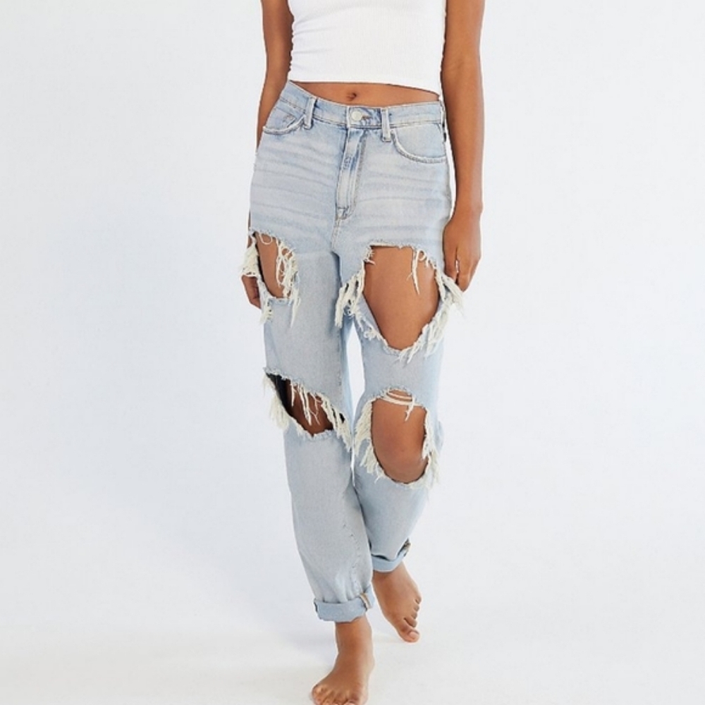 BDG High Rise Ripped Mom Jeans